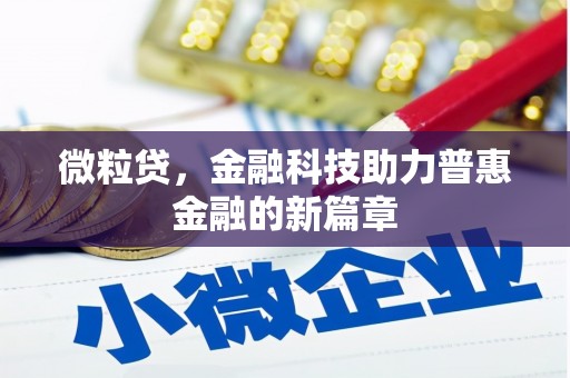 台南微粒贷，金融科技助力普惠金融的新篇章