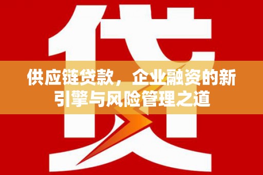 台南供应链贷款，企业融资的新引擎与风险管理之道
