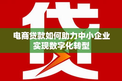 台南电商贷款如何助力中小企业实现数字化转型