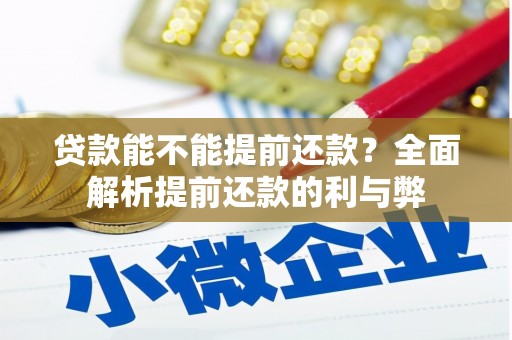 台南贷款能不能提前还款？全面解析提前还款的利与弊