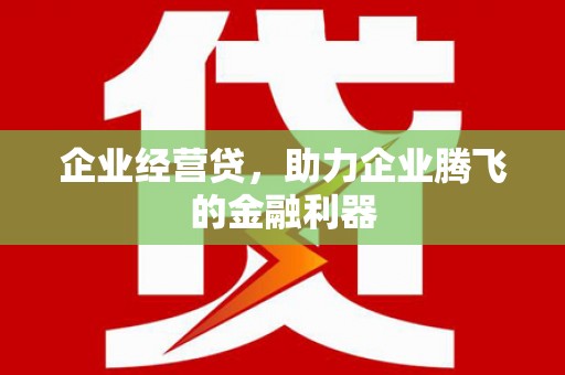 台南企业经营贷，助力企业腾飞的金融利器