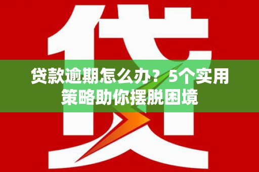 台南贷款逾期怎么办？5个实用策略助你摆脱困境