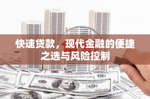台南快速贷款，现代金融的便捷之选与风险控制