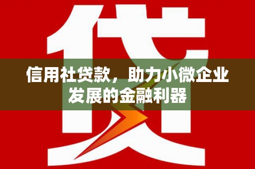 台南信用社贷款，助力小微企业发展的金融利器
