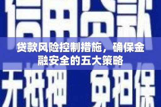 台南贷款风险控制措施，确保金融安全的五大策略
