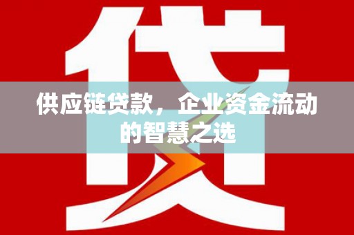 台南供应链贷款，企业资金流动的智慧之选