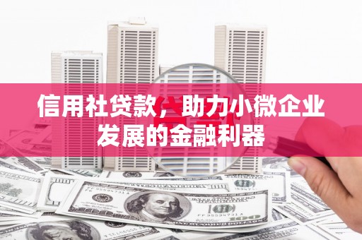 台南信用社贷款，助力小微企业发展的金融利器