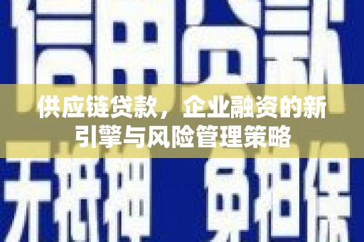 台南供应链贷款，企业融资的新引擎与风险管理策略