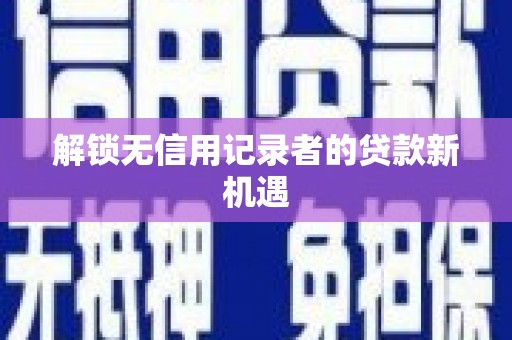 台南解锁无信用记录者的贷款新机遇