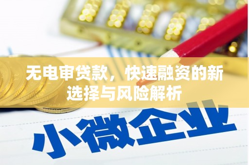 台南无电审贷款，快速融资的新选择与风险解析