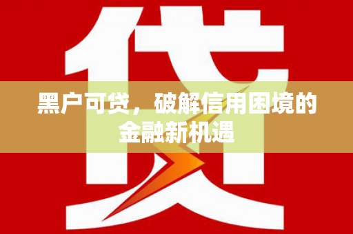 台南黑户可贷，破解信用困境的金融新机遇