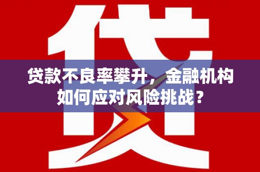 台南贷款不良率攀升，金融机构如何应对风险挑战？