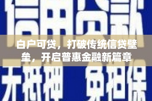 台南白户可贷，打破传统信贷壁垒，开启普惠金融新篇章