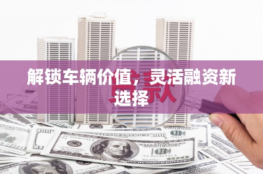 台南解锁车辆价值，灵活融资新选择