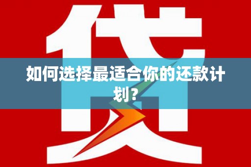 台南如何选择最适合你的还款计划？